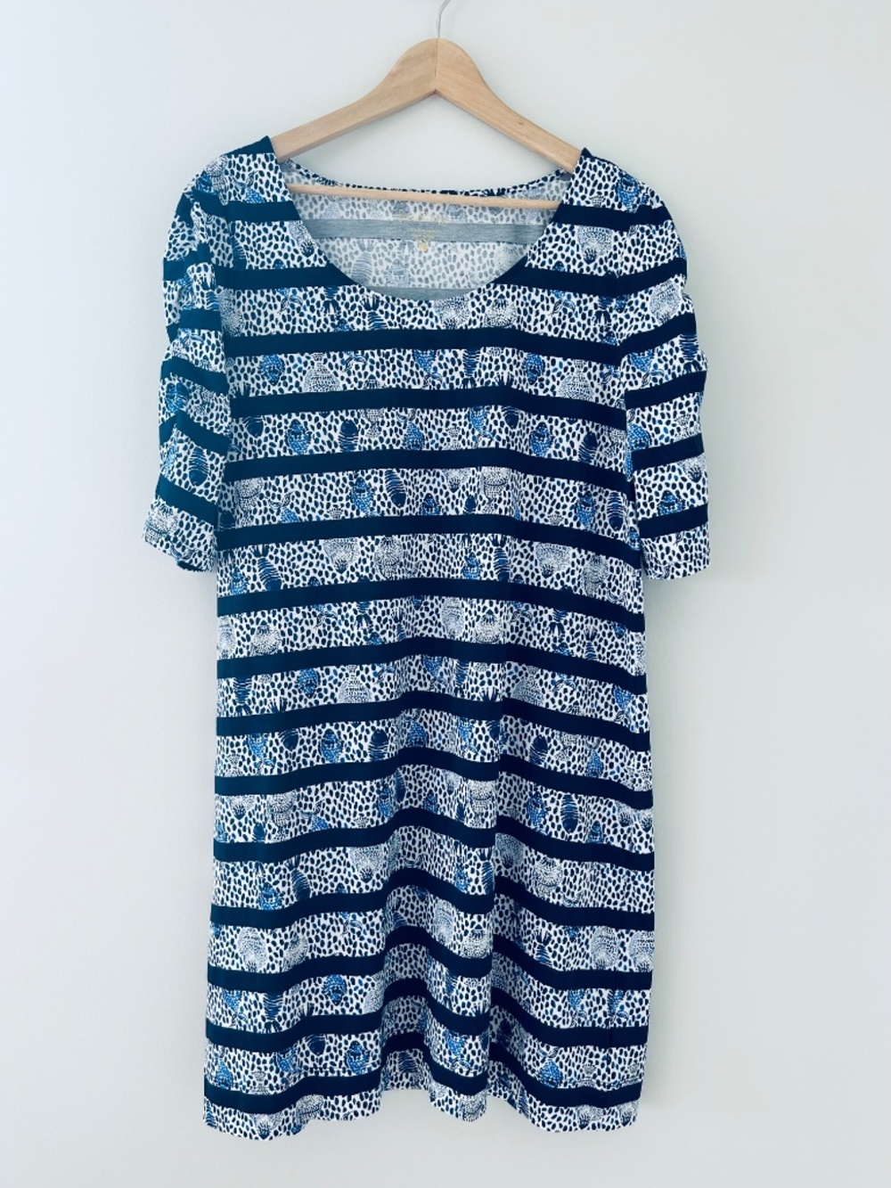 NWT Lilly Pulitzer LaJolla Dress in High Tide Heart & Sole Stripe Sz XL